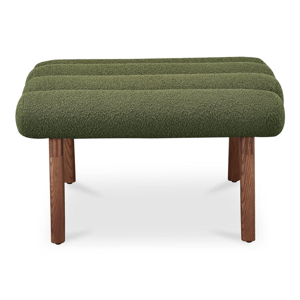 Moe's Home Arlo Stool - Mid-century Modern Style With Playful Design And Textured Boucle Upholstery Green Upholstery, 100% Polyester,Ash Wood Legs Ew-1014-27
