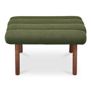 Moe's Home Arlo Stool - Mid-century Modern Style With Playful Design And Textured Boucle Upholstery Green Upholstery, 100% Polyester,Ash Wood Legs Ew-1014-27