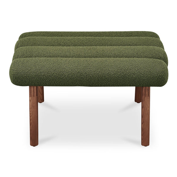Moe's Home Arlo Stool - Mid-century Modern Style With Playful Design And Textured Boucle Upholstery Green Upholstery, 100% Polyester,Ash Wood Legs Ew-1014-27