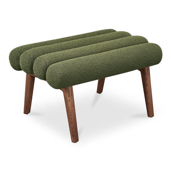 Moe's Home Arlo Stool - Mid-century Modern Style With Playful Design And Textured Boucle Upholstery Green Upholstery, 100% Polyester,Ash Wood Legs Ew-1014-27