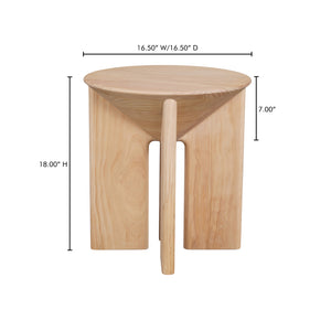 Moe's Home Nekko Accent Table Inspired By Okinawa's Roots – Unique Solid Pine Craftsmanship For Your Home Natural Solid Pine Ew-1016-24