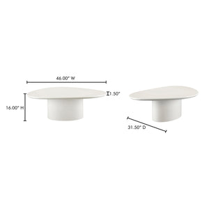 Moe's Home Eden Coffee Table - Modern Sculptural Design With High-gloss Finish For A Bright And Elegant Space White Mdf With High,Gloss Lacquer Ew-1017-05-0