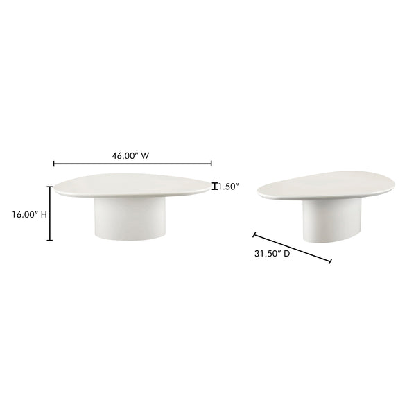 Moe's Home Eden Coffee Table - Modern Sculptural Design With High-gloss Finish For A Bright And Elegant Space White Mdf With High,Gloss Lacquer Ew-1017-05-0