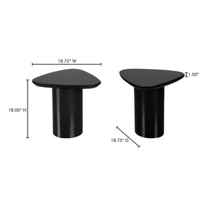 Moe's Home Eden Accent Table – Modern Sculptural Design With Glossy Finish To Brighten Any Living Space Black Mdf With High,Gloss Lacquer Ew-1018-02-0