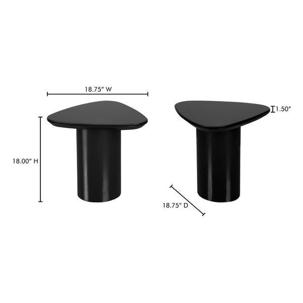 Moe's Home Eden Accent Table – Modern Sculptural Design With Glossy Finish To Brighten Any Living Space Black Mdf With High,Gloss Lacquer Ew-1018-02-0