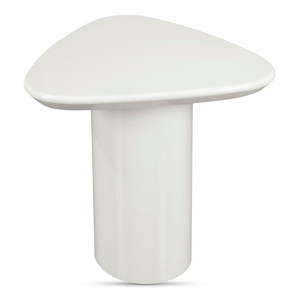 Moe's Home Eden Accent Table – Modern Sculptural Design With Glossy Finish To Brighten Any Living Space White Mdf With High,Gloss Lacquer Ew-1018-05-0