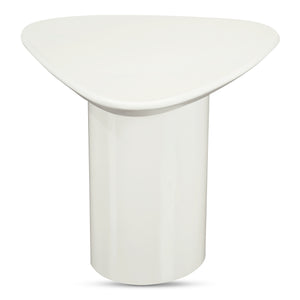 Moe's Home Eden Accent Table – Modern Sculptural Design With Glossy Finish To Brighten Any Living Space White Mdf With High,Gloss Lacquer Ew-1018-05-0