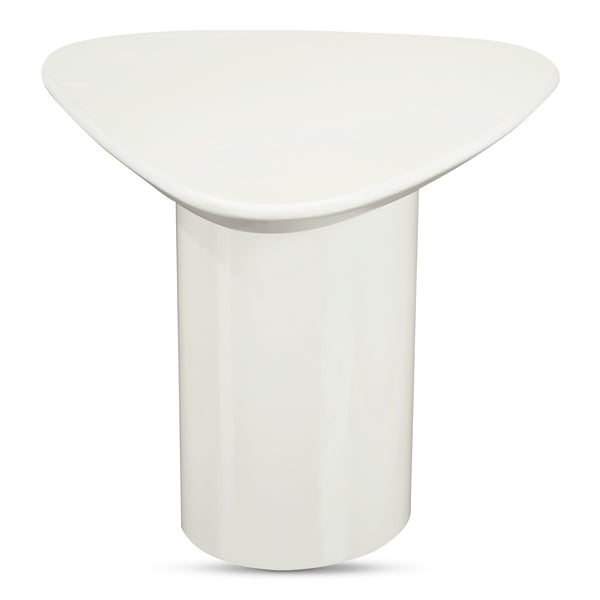 Moe's Home Eden Accent Table – Modern Sculptural Design With Glossy Finish To Brighten Any Living Space White Mdf With High,Gloss Lacquer Ew-1018-05-0