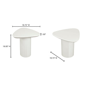 Moe's Home Eden Accent Table – Modern Sculptural Design With Glossy Finish To Brighten Any Living Space White Mdf With High,Gloss Lacquer Ew-1018-05-0