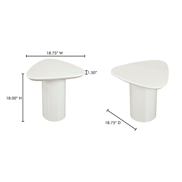 Moe's Home Eden Accent Table – Modern Sculptural Design With Glossy Finish To Brighten Any Living Space White Mdf With High,Gloss Lacquer Ew-1018-05-0