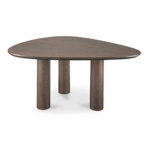 Moe's Home Finley Dining Table For Six - Timeless Natural Ash Wood Design With Elegant Rounded Triangle Top Brown Oak Veneer Over Mdf Ew-1019-20-0