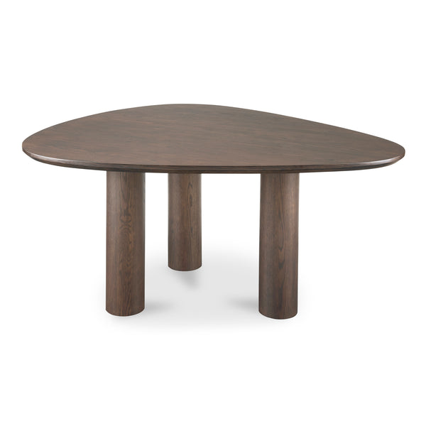 Moe's Home Finley Dining Table For Six - Timeless Natural Ash Wood Design With Elegant Rounded Triangle Top Brown Oak Veneer Over Mdf Ew-1019-20-0