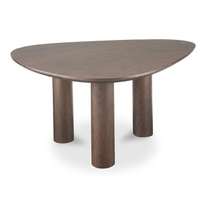 Moe's Home Finley Dining Table For Six - Timeless Natural Ash Wood Design With Elegant Rounded Triangle Top Brown Oak Veneer Over Mdf Ew-1019-20-0