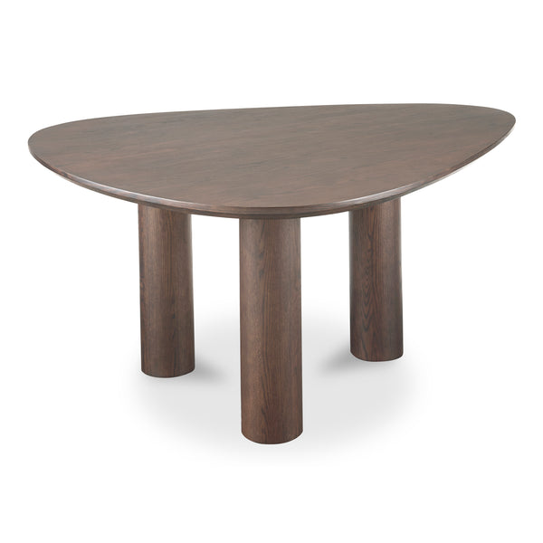 Moe's Home Finley Dining Table For Six - Timeless Natural Ash Wood Design With Elegant Rounded Triangle Top Brown Oak Veneer Over Mdf Ew-1019-20-0