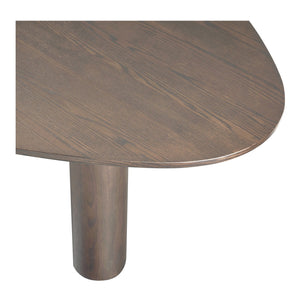 Moe's Home Finley Dining Table For Six - Timeless Natural Ash Wood Design With Elegant Rounded Triangle Top Brown Oak Veneer Over Mdf Ew-1019-20-0