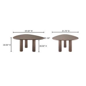 Moe's Home Finley Dining Table For Six - Timeless Natural Ash Wood Design With Elegant Rounded Triangle Top Brown Oak Veneer Over Mdf Ew-1019-20-0
