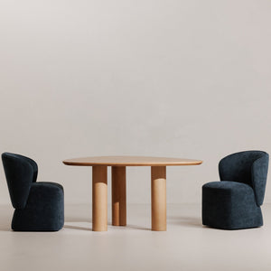 Moe's Home Finley Dining Table - Stylish Rounded Triangle Design For 6, Durable Ash Veneer And Timeless Elegance Natural Ash Veneer Over Mdf Ew-1019-24-0