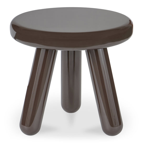 Moe's Home Joy Accent Table - Playful Balloon Design With High-gloss Finish, Perfect For Any Living Space! Brown Mdf With High,Gloss Lacquer,Rubber Wood Legs Ew-1020-20