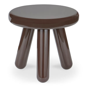 Moe's Home Joy Accent Table - Playful Balloon Design With High-gloss Finish, Perfect For Any Living Space! Brown Mdf With High,Gloss Lacquer,Rubber Wood Legs Ew-1020-20
