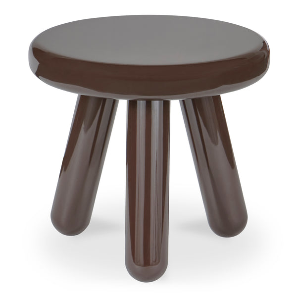 Moe's Home Joy Accent Table - Playful Balloon Design With High-gloss Finish, Perfect For Any Living Space! Brown Mdf With High,Gloss Lacquer,Rubber Wood Legs Ew-1020-20