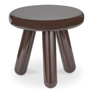 Moe's Home Joy Accent Table - Playful Balloon Design With High-gloss Finish, Perfect For Any Living Space! Brown Mdf With High,Gloss Lacquer,Rubber Wood Legs Ew-1020-20