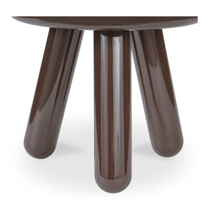 Moe's Home Joy Accent Table - Playful Balloon Design With High-gloss Finish, Perfect For Any Living Space! Brown Mdf With High,Gloss Lacquer,Rubber Wood Legs Ew-1020-20