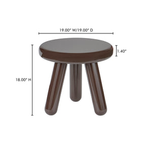 Moe's Home Joy Accent Table - Playful Balloon Design With High-gloss Finish, Perfect For Any Living Space! Brown Mdf With High,Gloss Lacquer,Rubber Wood Legs Ew-1020-20