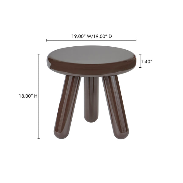 Moe's Home Joy Accent Table - Playful Balloon Design With High-gloss Finish, Perfect For Any Living Space! Brown Mdf With High,Gloss Lacquer,Rubber Wood Legs Ew-1020-20