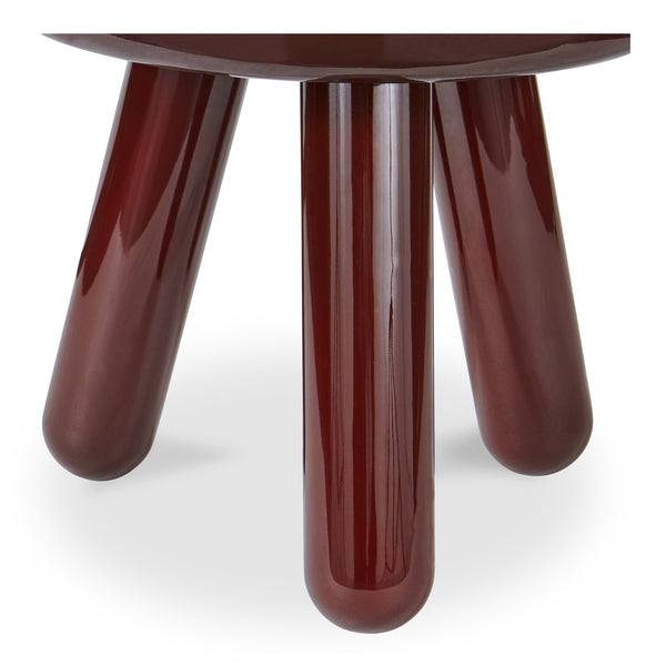 Moe's Home Joy Accent Table - Playful Balloon Design With High-gloss Finish, Perfect For Any Living Space! Red Mdf With High,Gloss Lacquer,Rubber Wood Legs Ew-1020-22