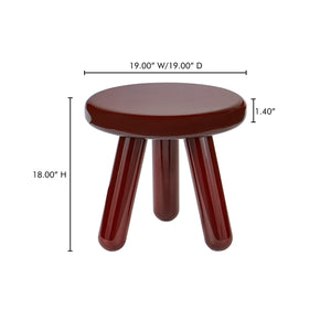 Moe's Home Joy Accent Table - Playful Balloon Design With High-gloss Finish, Perfect For Any Living Space! Red Mdf With High,Gloss Lacquer,Rubber Wood Legs Ew-1020-22