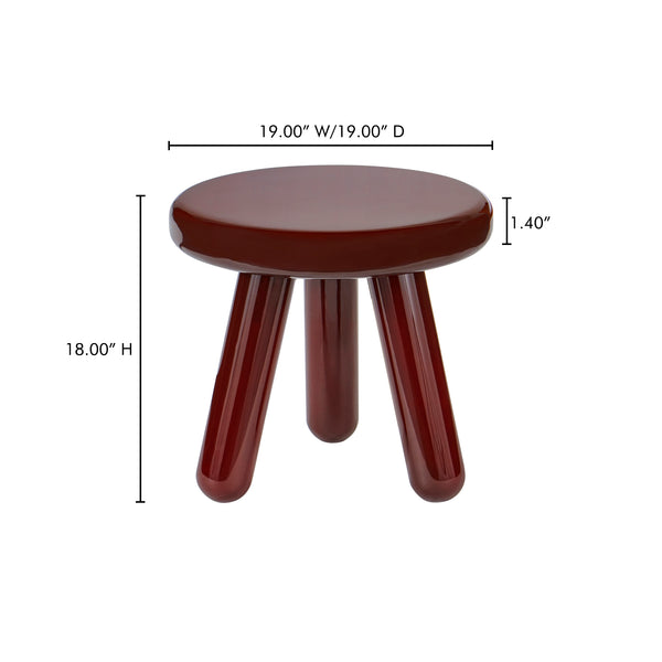 Moe's Home Joy Accent Table - Playful Balloon Design With High-gloss Finish, Perfect For Any Living Space! Red Mdf With High,Gloss Lacquer,Rubber Wood Legs Ew-1020-22