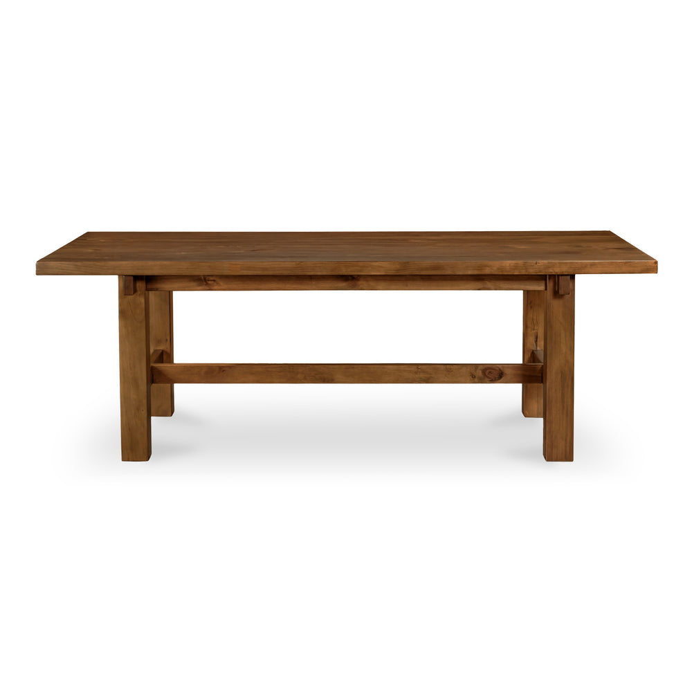 Moe's Home Mikoshi Dining Table - Solid Pine Craftsmanship With Unique Character, Perfect For Family Gatherings Brown Solid Pine Ew-1025-03-0