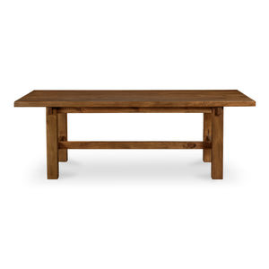 Moe's Home Mikoshi Dining Table - Solid Pine Craftsmanship With Unique Character, Perfect For Family Gatherings Brown Solid Pine Ew-1025-03-0
