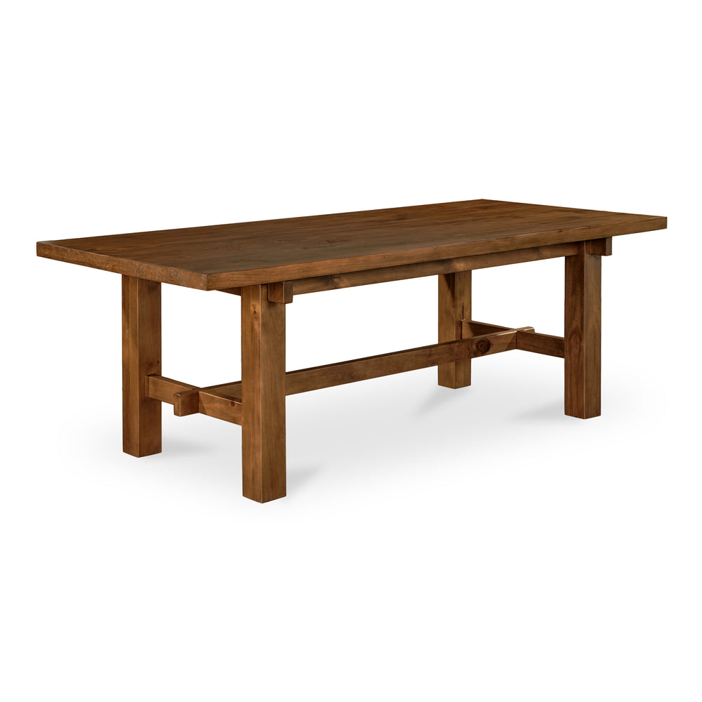 Moe's Home Mikoshi Dining Table - Solid Pine Craftsmanship With Unique Character, Perfect For Family Gatherings Brown Solid Pine Ew-1025-03-0