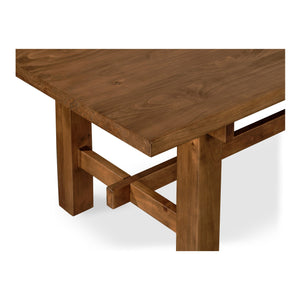 Moe's Home Mikoshi Dining Table - Solid Pine Craftsmanship With Unique Character, Perfect For Family Gatherings Brown Solid Pine Ew-1025-03-0