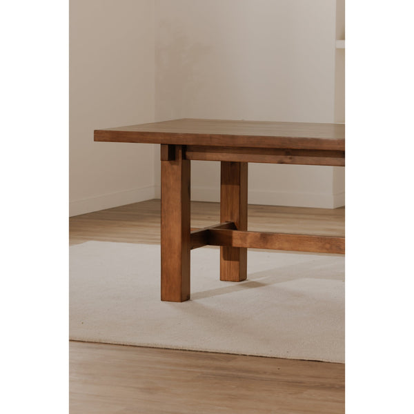 Moe's Home Mikoshi Dining Table - Solid Pine Craftsmanship With Unique Character, Perfect For Family Gatherings Brown Solid Pine Ew-1025-03-0
