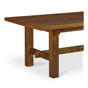 Moe's Home Mikoshi Dining Table - Solid Pine Craftsmanship With Unique Character, Perfect For Family Gatherings Brown Solid Pine Ew-1026-03-0