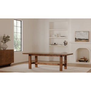 Moe's Home Mikoshi Dining Table - Solid Pine Craftsmanship With Unique Character, Perfect For Family Gatherings Brown Solid Pine Ew-1026-03-0