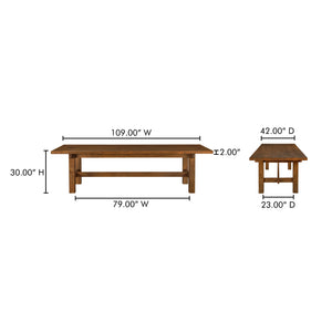 Moe's Home Mikoshi Dining Table - Solid Pine Craftsmanship With Unique Character, Perfect For Family Gatherings Brown Solid Pine Ew-1026-03-0