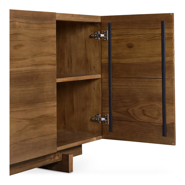 Moe's Home Mikoshi Sideboard Inspired By Japanese Festivals, Solid Pine Craftsmanship For Timeless Elegance Brown Solid Pine Ew-1027-03