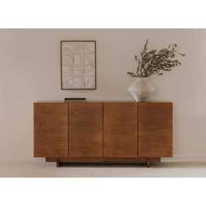 Moe's Home Mikoshi Sideboard Inspired By Japanese Festivals, Solid Pine Craftsmanship For Timeless Elegance Brown Solid Pine Ew-1027-03