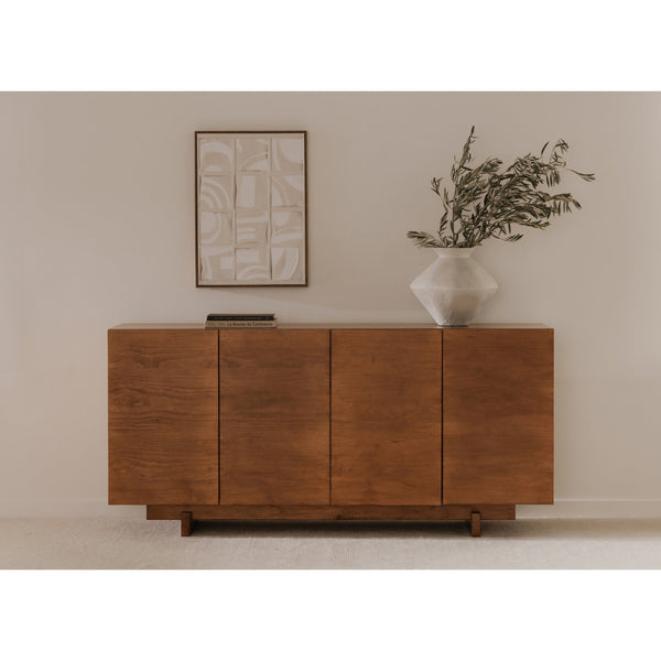 Moe's Home Mikoshi Sideboard Inspired By Japanese Festivals, Solid Pine Craftsmanship For Timeless Elegance Brown Solid Pine Ew-1027-03