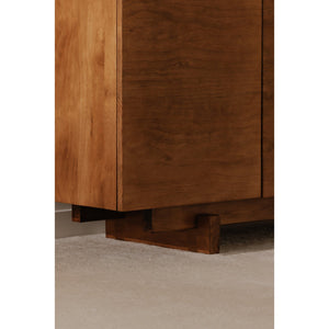 Moe's Home Mikoshi Sideboard Inspired By Japanese Festivals, Solid Pine Craftsmanship For Timeless Elegance Brown Solid Pine Ew-1027-03