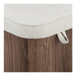 Moe's Home Sonny Stool - Elegant Walnut Veneer With Lift-top Storage & Plush Oatmeal Upholstery For Any Space Brown Upholstery, 92% Polyester,8% Cotton,Walnut Veener & Solid Ash Frame Base Ew-1029-03