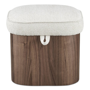 Moe's Home Sonny Stool - Elegant Walnut Veneer With Lift-top Storage & Plush Oatmeal Upholstery For Any Space Brown Upholstery, 92% Polyester,8% Cotton,Walnut Veener & Solid Ash Frame Base Ew-1029-03