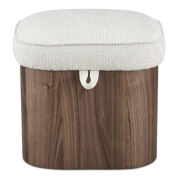 Moe's Home Sonny Stool - Elegant Walnut Veneer With Lift-top Storage & Plush Oatmeal Upholstery For Any Space Brown Upholstery, 92% Polyester,8% Cotton,Walnut Veener & Solid Ash Frame Base Ew-1029-03