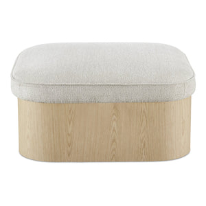 Moe's Home Sonny Ottoman - Elegant Hydraulic Lift Storage Ottoman With Plush Oatmeal Upholstery And Curved Design Natural Upholstery, 92% Polyester,8% Cotton,Ash Veener & Solid Ash Frame Base Ew-1030-24