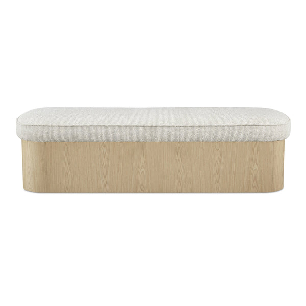 Moe's Home Sonny Elegant Storage Bench With Hydraulic Lift Top And Plush Oatmeal Upholstery For Stylish Comfort Natural Upholstery, 92% Polyester,8% Cotton,Ash Veener & Solid Ash Frame Base Ew-1031-24