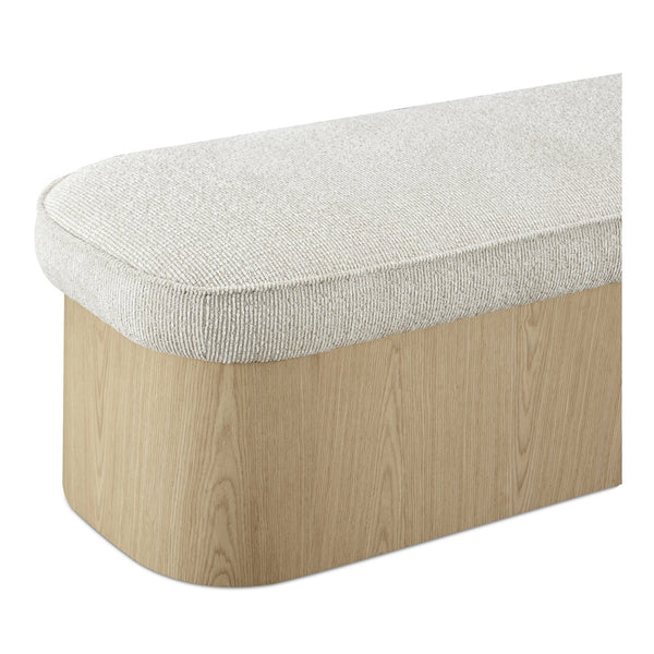 Moe's Home Sonny Elegant Storage Bench With Hydraulic Lift Top And Plush Oatmeal Upholstery For Stylish Comfort Natural Upholstery, 92% Polyester,8% Cotton,Ash Veener & Solid Ash Frame Base Ew-1031-24