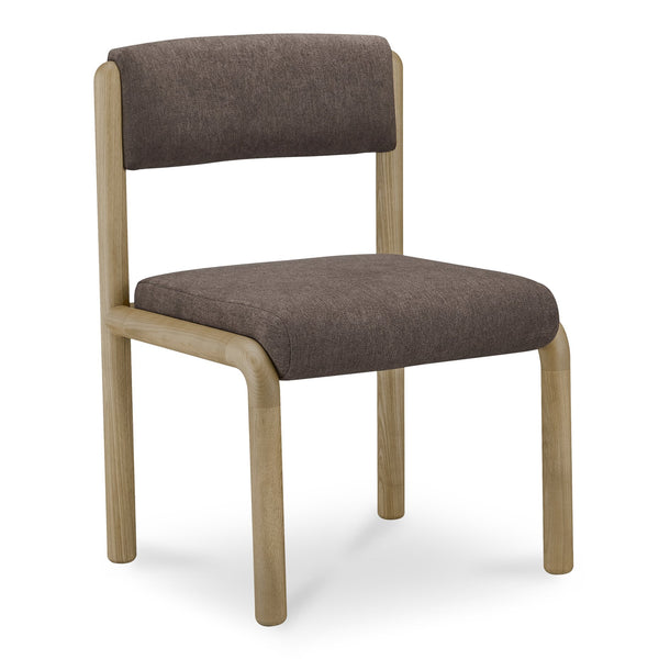 Moe's Home April Dining Chair Set Of 2 - Plush Upholstery, Curved Design, Solid Ash Frame, No Assembly Needed Brown Upholstery, 96% Polyester,4% Nylon,Solid Ash Wood Frame Ew-1033-20